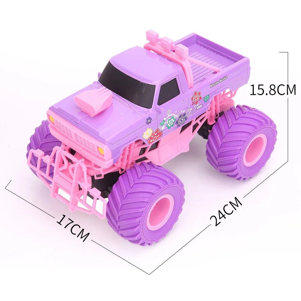 Voiture télécommandée tout terrain rose avec batterie rechargeable