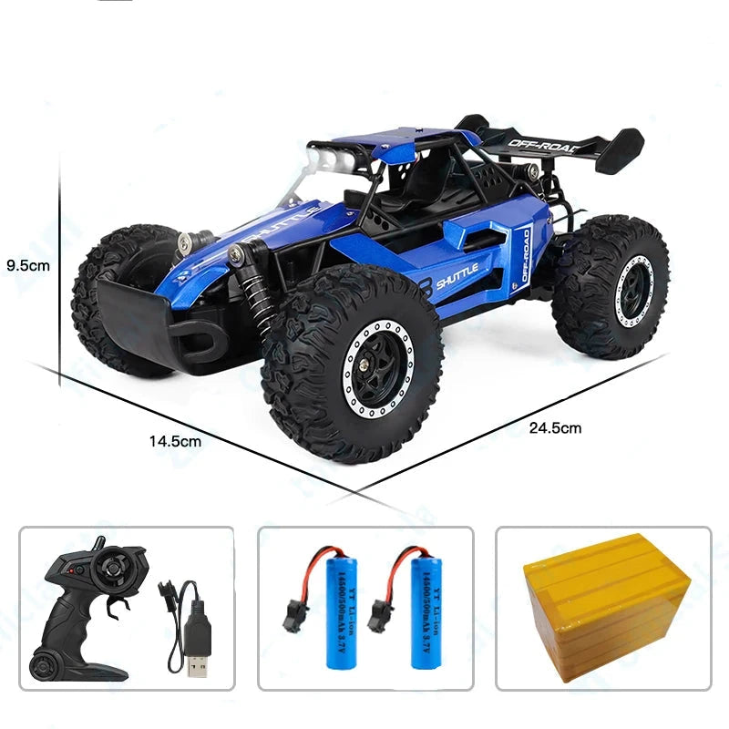 Buggy radiocommandé Voiture télécommandée Bleu - batterie x2