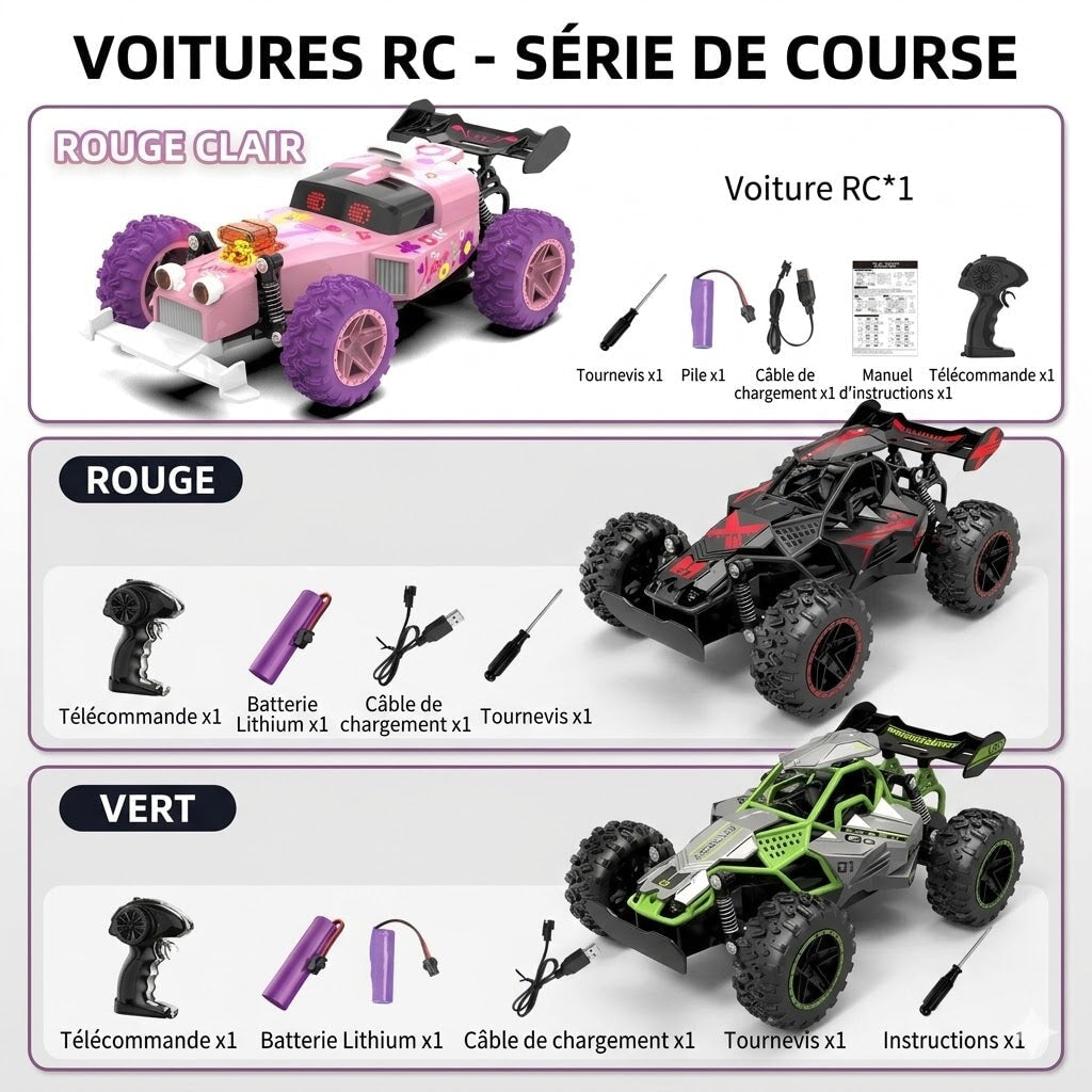 Buggy tout terrain télécommandé Voiture télécommandée Rose 