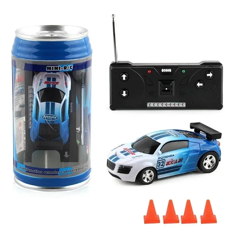 Mini voiture télécommandée canette Voiture télécommandée Bleu