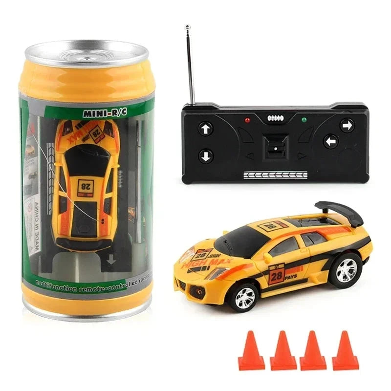 Mini voiture télécommandée canette Voiture télécommandée Jaune