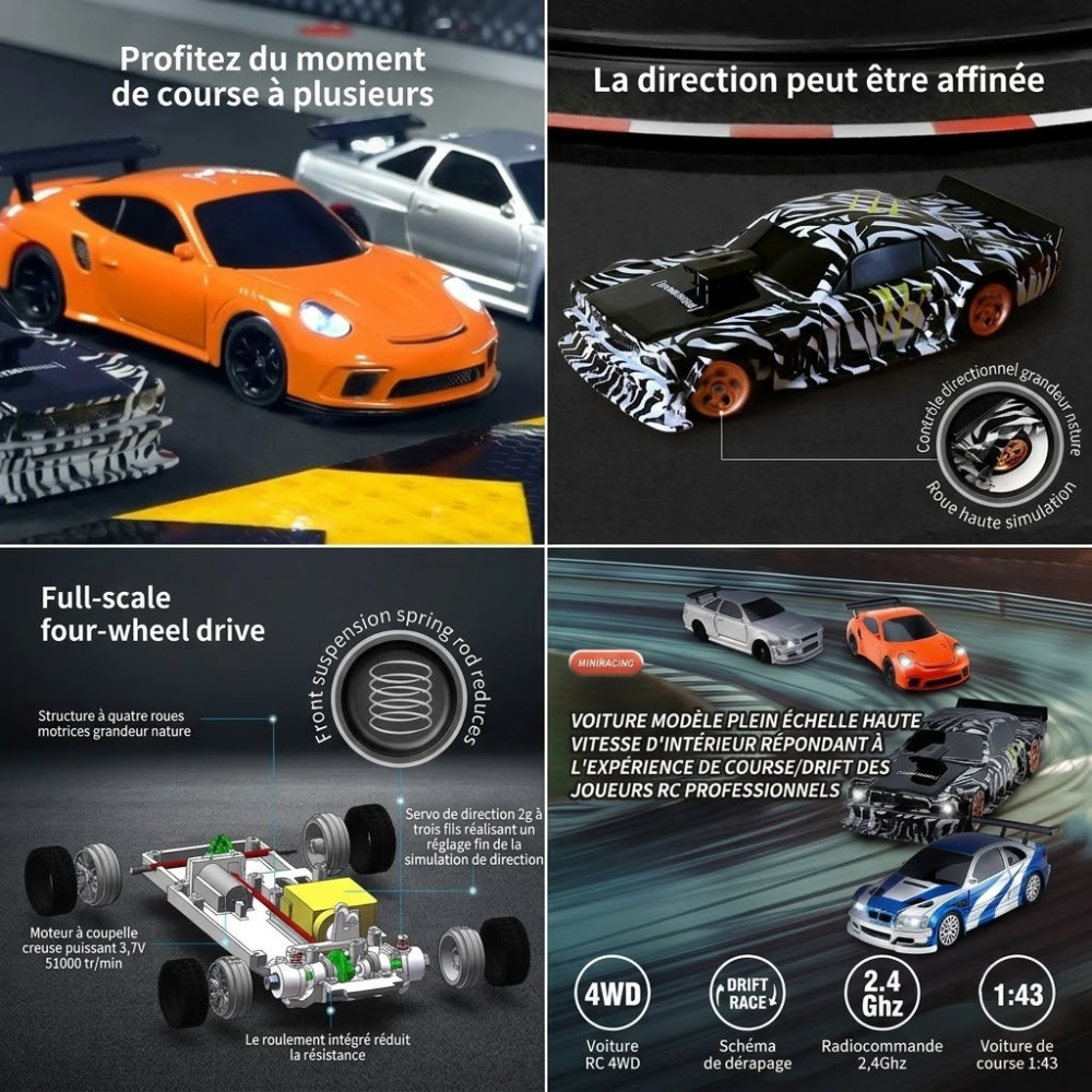Mini voiture rc 1 43