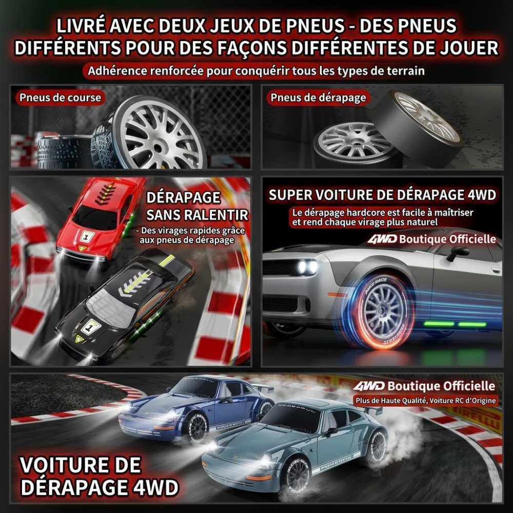 Voiture télécommandée de drift solide et rapide