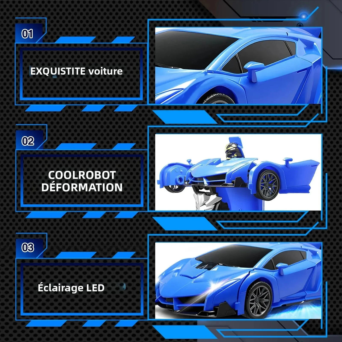 Robot voiture transformable et télécommande Voiture télécommandée