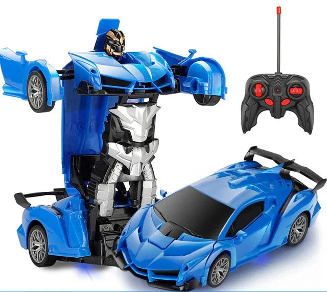 Robot voiture transformable et télécommande Voiture télécommandée Bleu