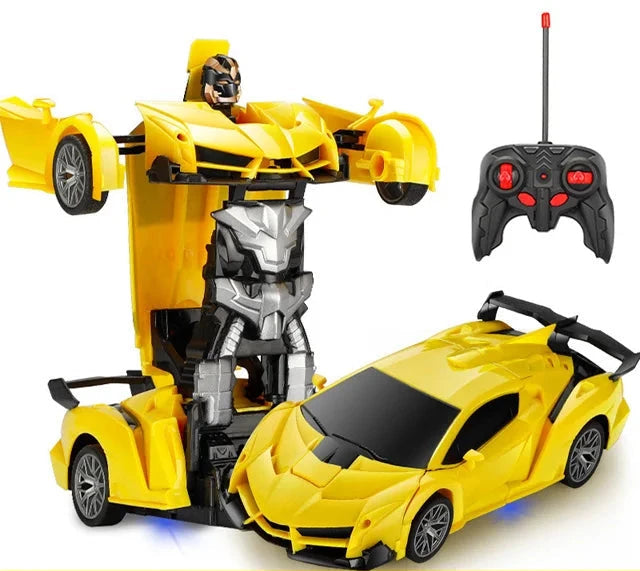 Robot voiture transformable et télécommande Voiture télécommandée Jaune