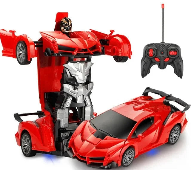 Robot voiture transformable et télécommande Voiture télécommandée Rouge