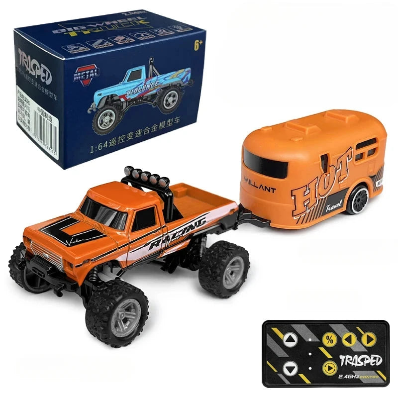Tout terrain voiture télécommandée 4x4 Voiture télécommandée Orange avec wagon