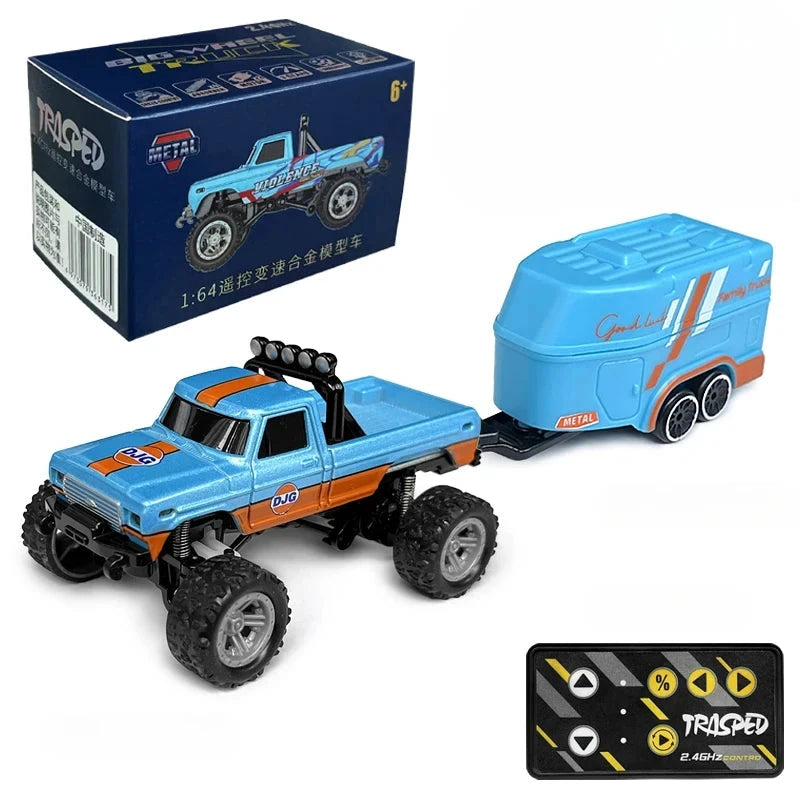 Tout terrain voiture télécommandée 4x4 Voiture télécommandée Orange & bleu avec wagon