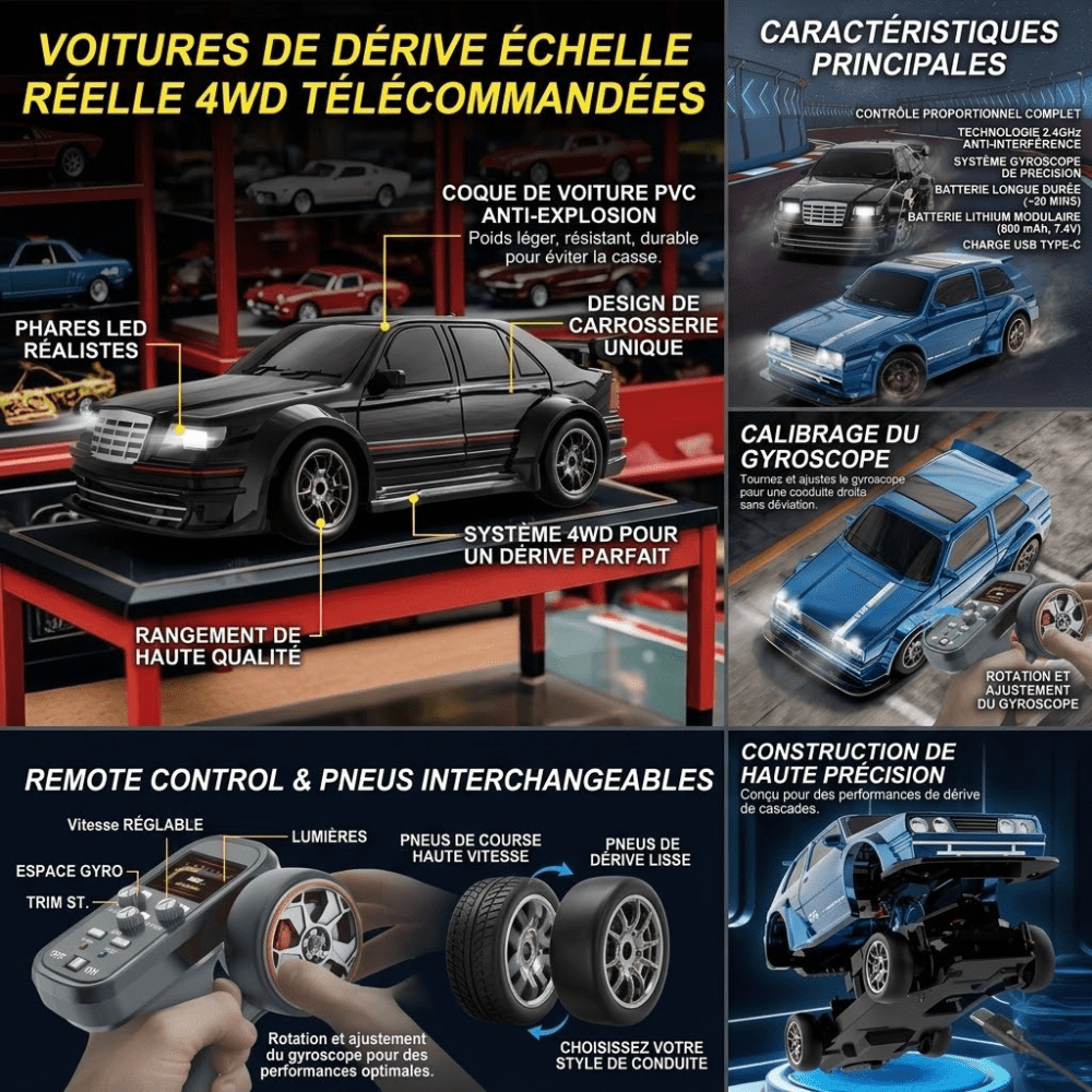 Voiture drift radiocommandée Voiture télécommandée