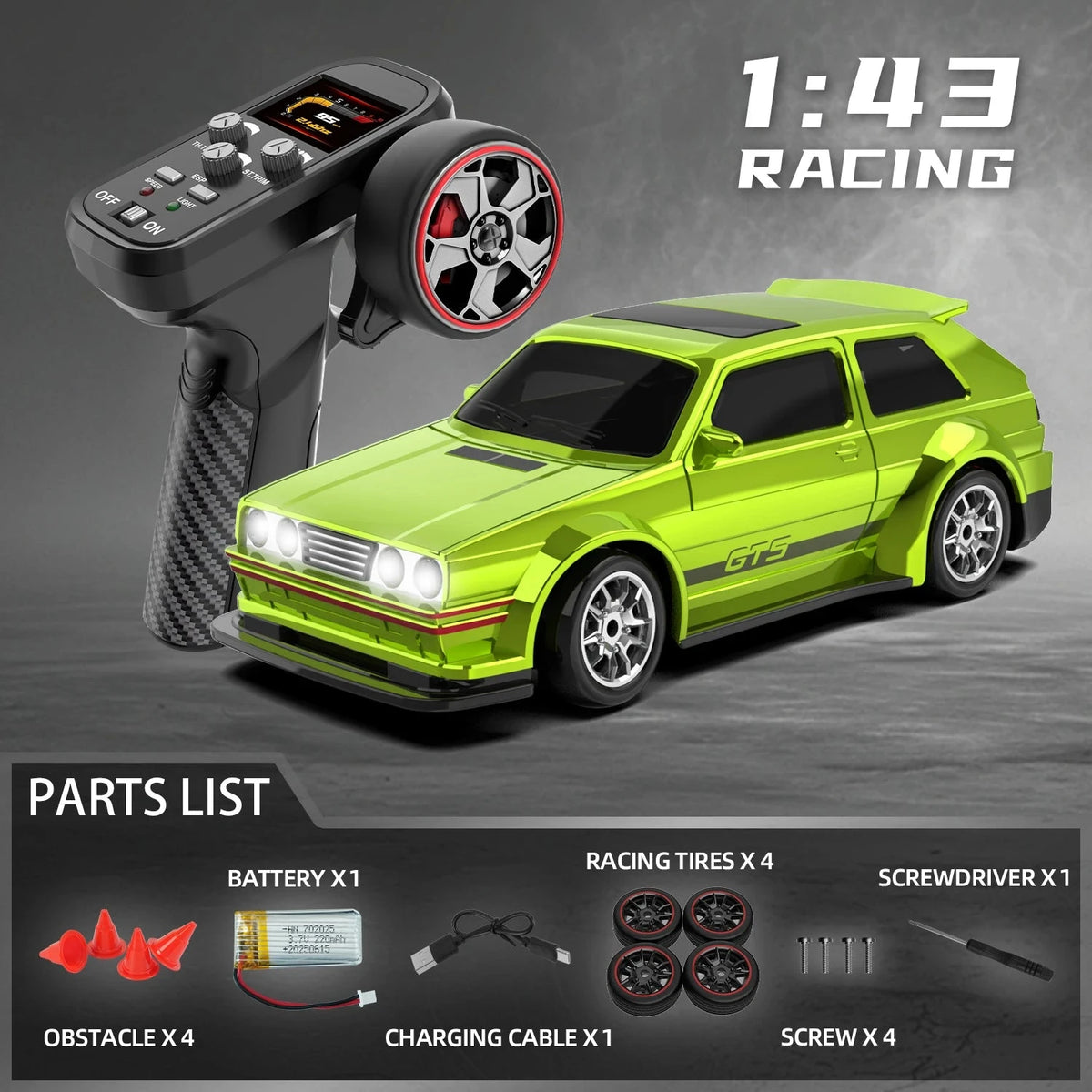 Voiture drift radiocommandée Voiture télécommandée Vert