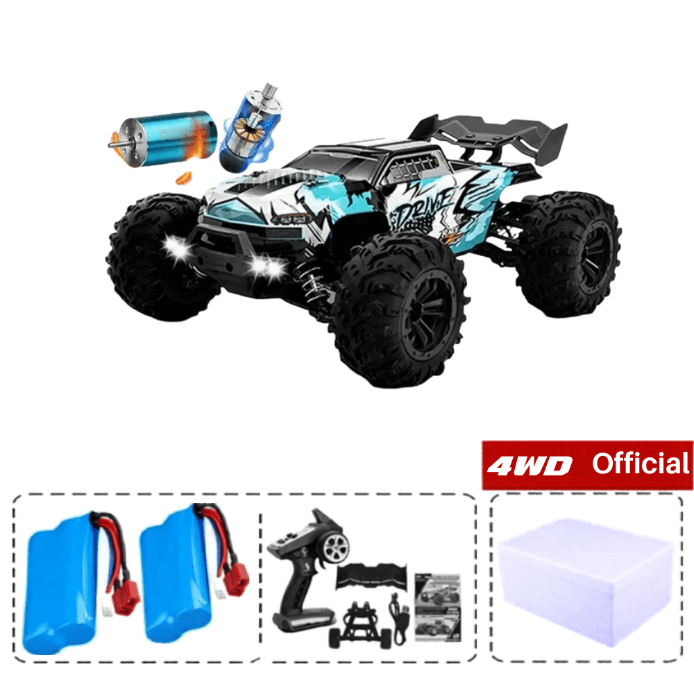 Voiture rc électrique 80 km h Voiture télécommandée Bleu - 80 kmh - batterie x2