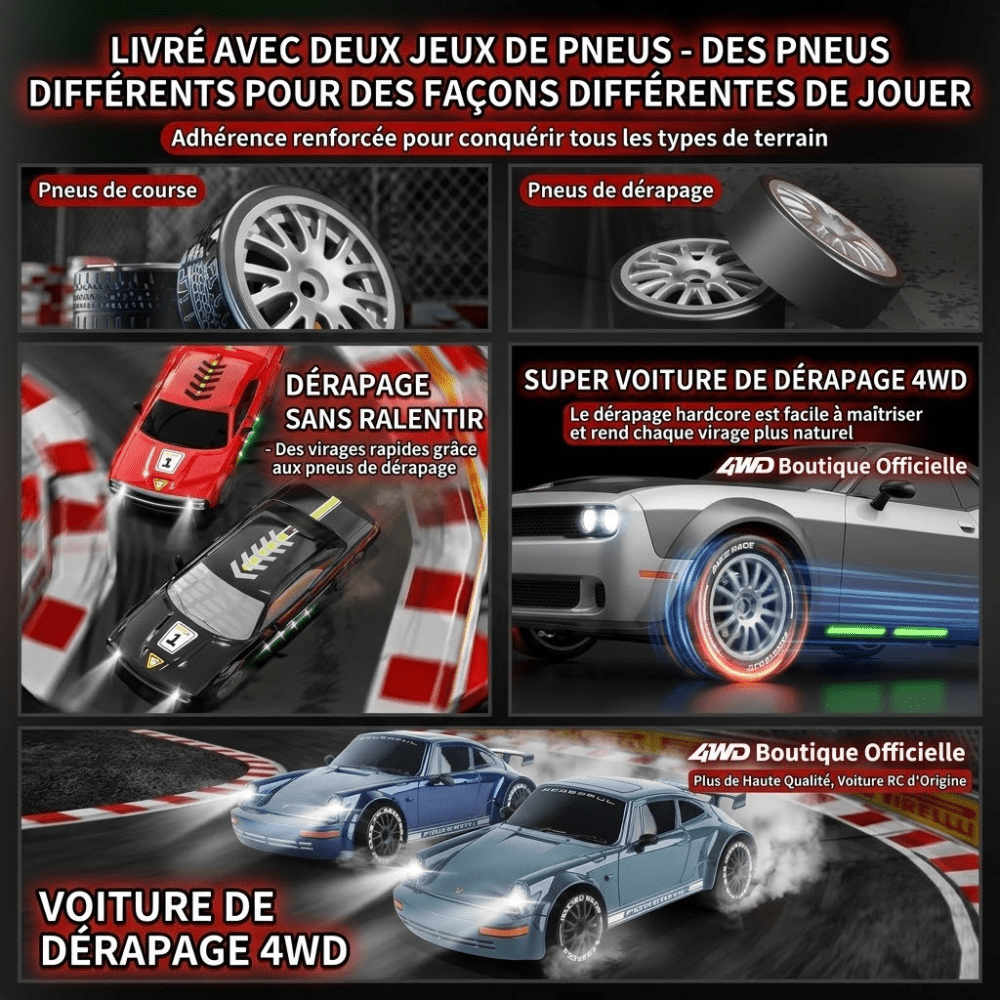 Voiture télécommandée de drift solide et rapide Voiture télécommandée 