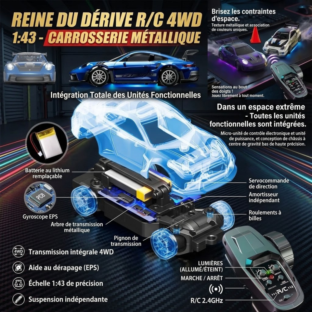 Voiture télécommandée de drift Voiture télécommandée
