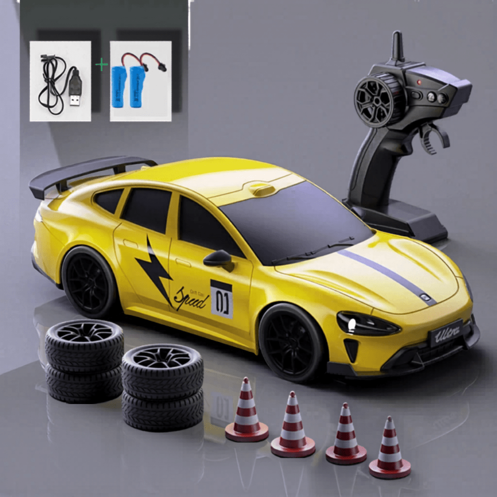 Voiture télécommandée enfant solide Voiture télécommandée Jaune - batterie x2