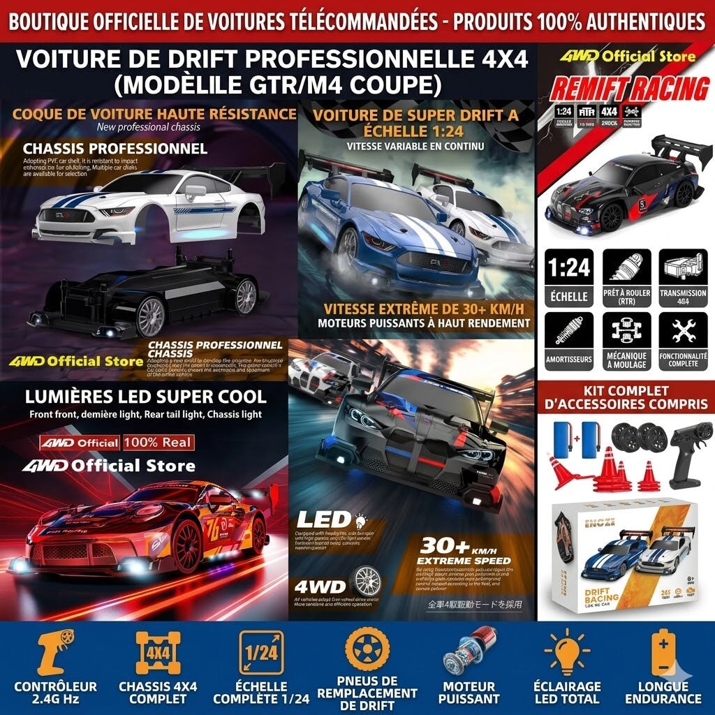 Voiture télécommandée led pour drifter Voiture télécommandée