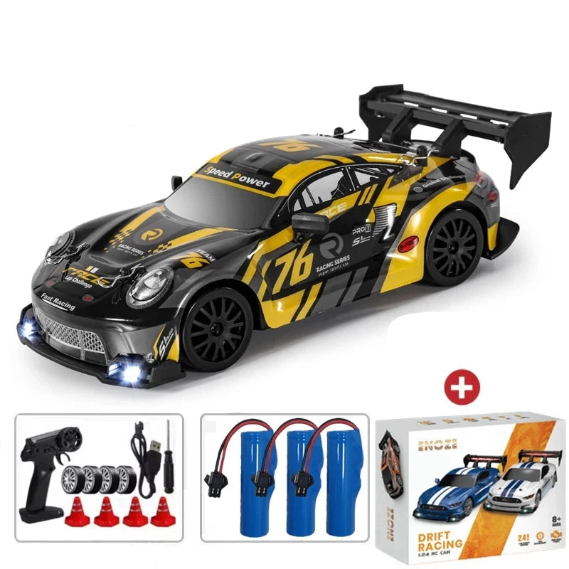 Voiture télécommandée longue autonomie Voiture télécommandée Noir & jaune - batterie x3