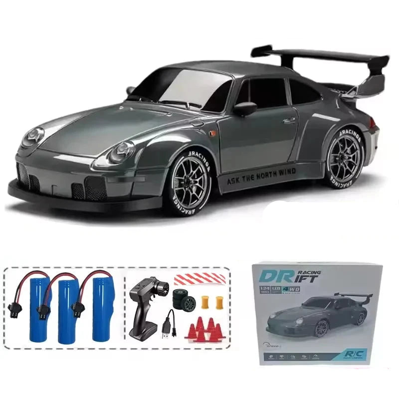 Voiture télécommandée Porsche Voiture télécommandée Gris - batterie x3