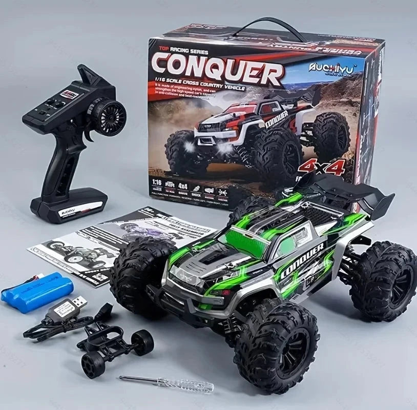 Voiture télécommandée tout terrain solide 1/16 Voiture télécommandée Vert - batterie x2
